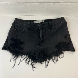 Abercrombie & Fitch Black Denim High Rise Shorts, 0